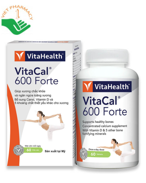 Viên uống ngừa loãng xương VitaHealth VitaCal 600 Forte