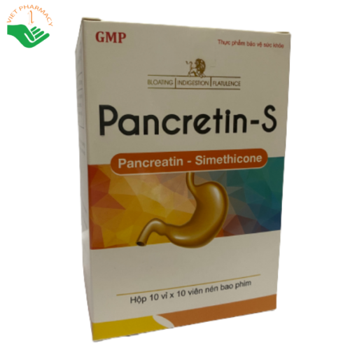 Viên uống Pancretin-S hỗ trợ giảm đầy bụng, khó tiêu