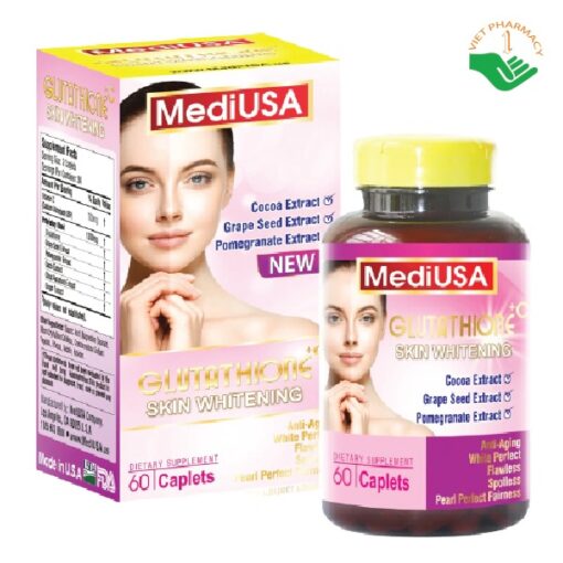 Viên uống trắng da MediUSA Glutathione Skin Whitening