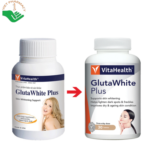 Viên uống trắng da, ngăn lão hóa VitaHealth Gluta White Plus