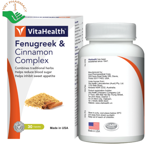 Viên Uống Vitahealth Fenugreek & Cinnamon Complex