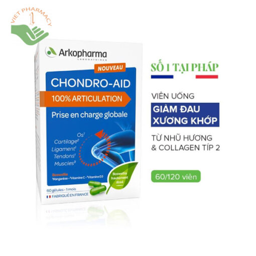 ARKOPHARMA CHONDRO-AID THỰC PHẨM BẢO XƯƠNG KHỚP 60 VIÊN