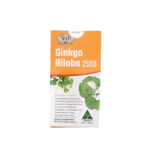 Vita Organic Ginkgo Biloba 2500 hỗ trợ tăng cường tuần hoàn não