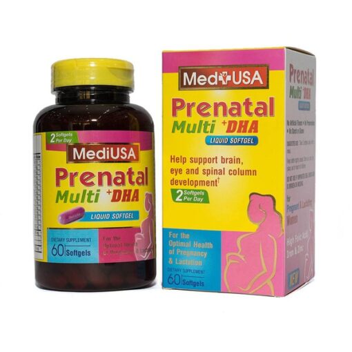 Viên uống vitamin tổng hợp cho bà bầu MediUSA Prenatal Multi +DHA