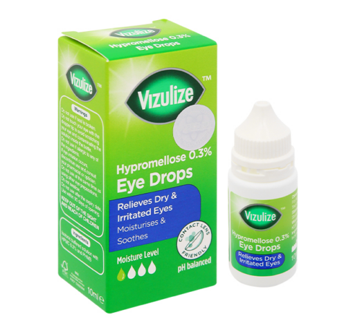 Dung dịch nhỏ mắt Vizulize Hypromellose 0.3% Eye Drops Relieves Dry & Irritated Eyes