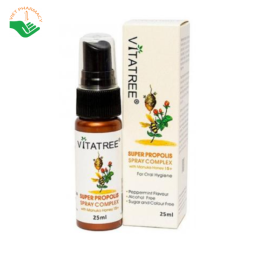 Xịt họng keo ong Vitatree Super Propolis Spray Complex