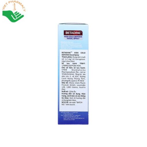 Xịt Mũi Betadine Kids 1+ Nasal Spray 20ml