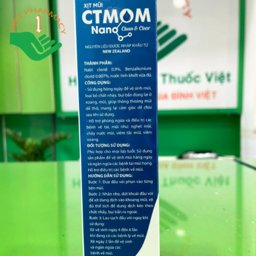 Xịt mũi CTMOM Nano Clean & Clear giảm nghẹt mũi, viêm mũi xoang