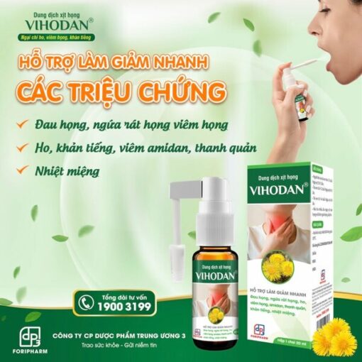 DUNG DỊCH XỊT HỌNG VIHODAN - Chai 20 ml