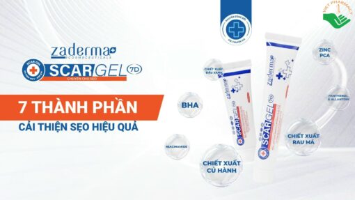 Zaderma Scar Gel 7D - Hỗ trợ mờ sẹo, giảm thâm, dưỡng ẩm