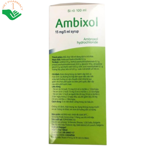 Thuốc Ambixol 15mg 5ml