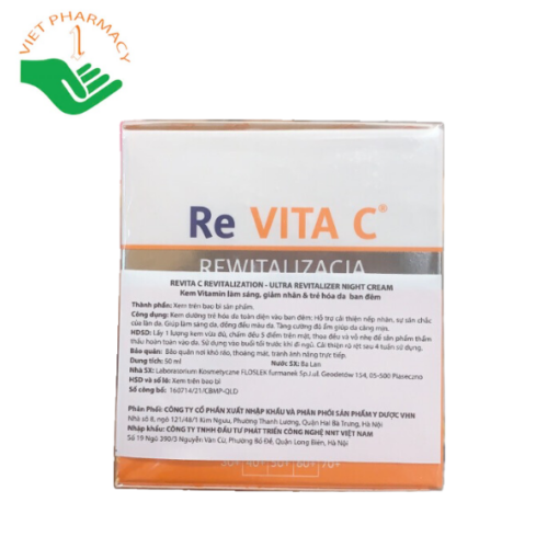 Kem Vitamin làm sáng, giảm nhăn & trẻ hóa da ban đêm Floslek Re VITA C Revitalization Ultra Revitalizer Night Cream 50ml