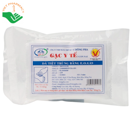 Gạc y tế tiệt trùng thấm hút 3 Con Nai 5x6cm