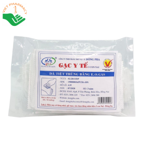 Gạc y tế tiệt trùng thấm hút 3 Con Nai 8x9cm