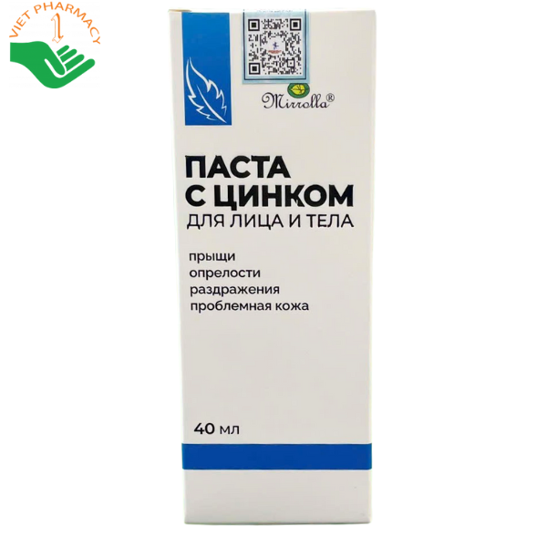Kem bôi ngoài da Paste with Zinc, Mirolla dành cho mặt và cơ thể