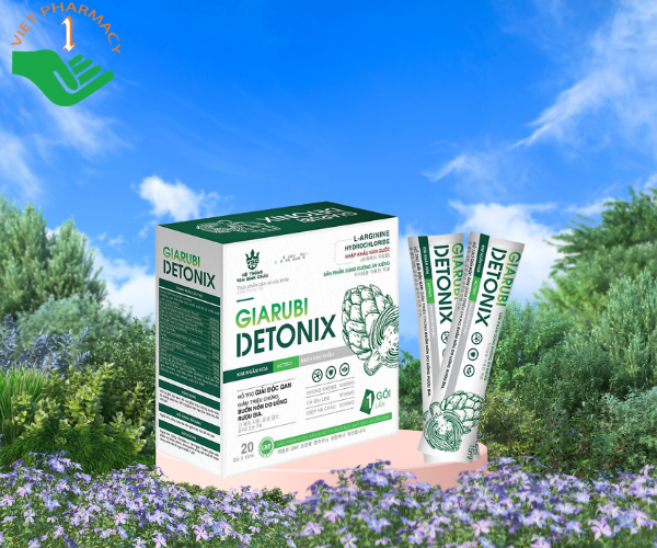 Nước giải rượu bia Giarubi Detonix (Hộp 20 gói x 15ml)