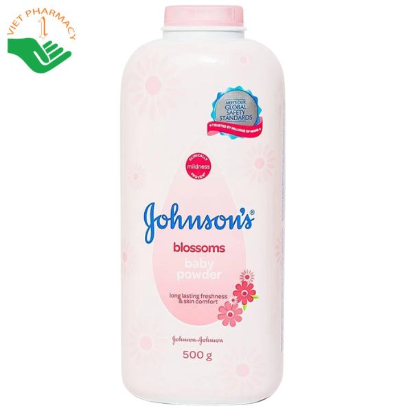 Phấn hương hoa, thấm hút chất ẩm dư thừa, giảm mẩn ngứa cho bé Johnson_s Baby Blossoms (500g)