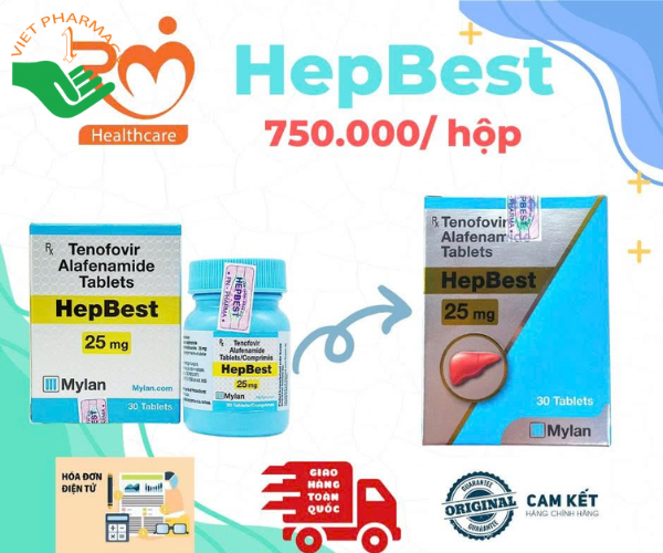 Thuốc Hepbest 25mg giúp điều trị viêm gan B (Chai 30 viên)