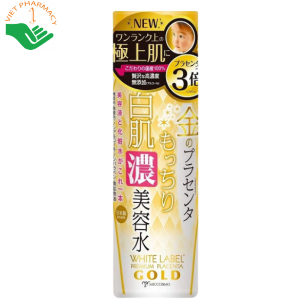 Tinh chất Miccosmo White Label Placenta Rich Gold Essence cấp ẩm và giúp da sáng hồng