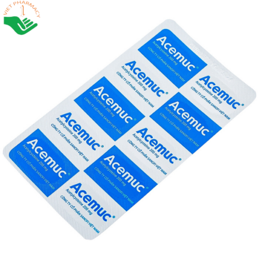Thuốc Acemuc 200mg Sanofi long đàm, tiêu nhầy, giảm ho (3 vỉ x 10 viên)