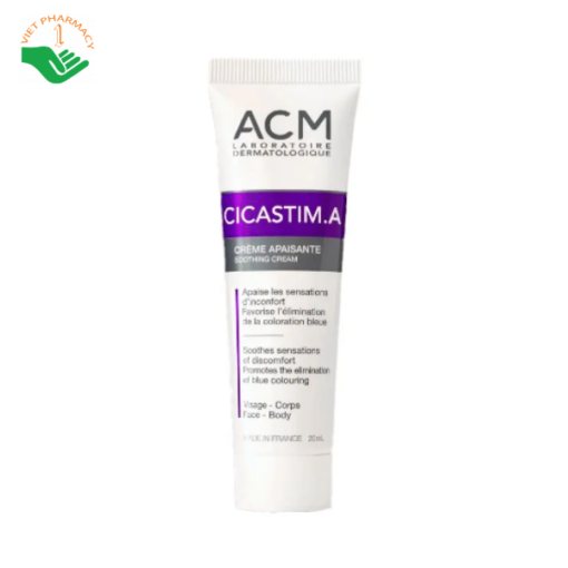 Kem hỗ trợ làm mờ vết thâm ACM Cicastim A Cream 20ml