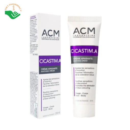 Kem hỗ trợ làm mờ vết thâm ACM Cicastim A Cream 20ml