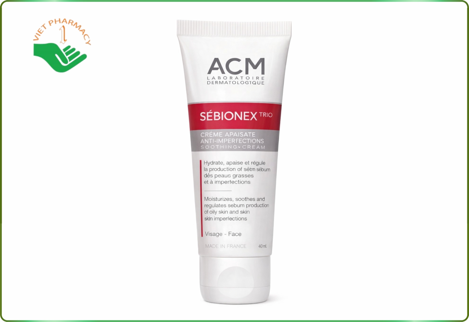 Kem trị mụn mông và thâm mông ACM Sebionex Trio Anti-Imperfection Soothing Cream 40ml