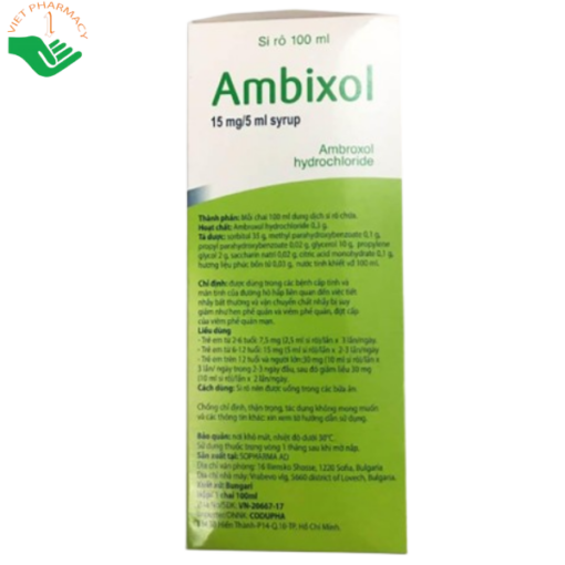 Thuốc Ambixol 15mg 5ml syrup
