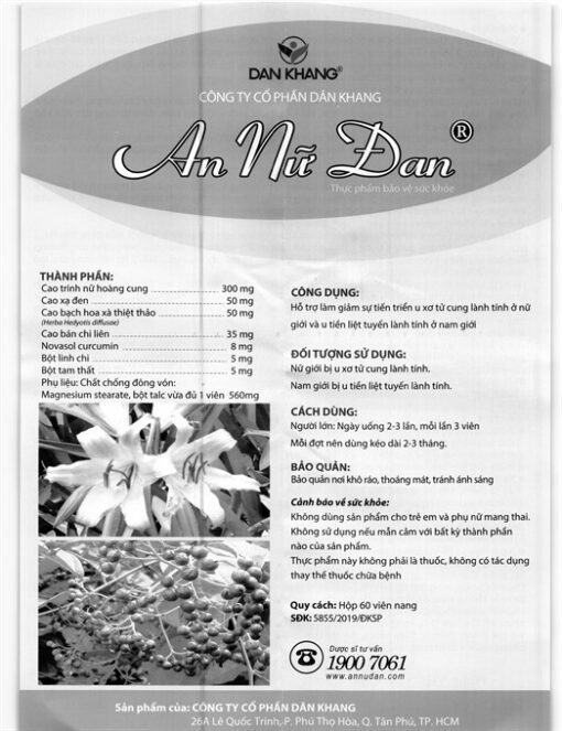 An Nữ Đan - hỗ trợ giảm u xơ tử cung
