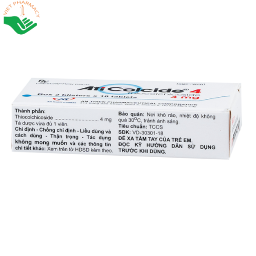 Thuốc Aticolcide 4 điều trị các bệnh lý về cột sống (2 vỉ x 10 viên)