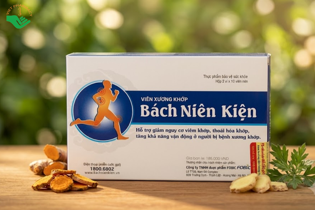 Viên xương khớp Bách Niên Kiện giảm nguy cơ viêm khớp, thoái hoá khớp (2 vỉ × 10 viên nén)