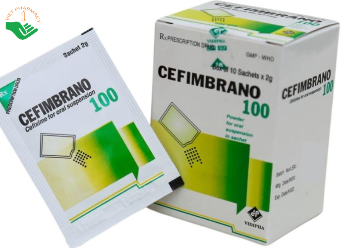 Bột pha hỗn dịch uống Cefimbrano 100 Vidipha điều trị nhiễm khuẩn (10 gói x 2g)
