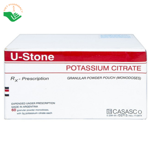 Bột pha uống U-Stone Casasco điều trị và phòng ngừa sỏi thận (60 gói)