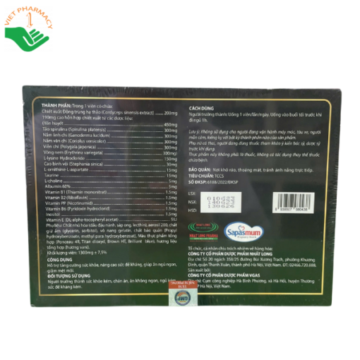 Viên uống Đông Trùng Hạ Thảo Nhất Long (2 lọ 30 viên)