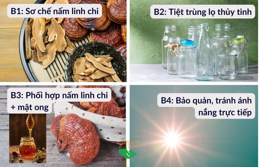 Các bước làm nấm linh chi ngâm mật ong