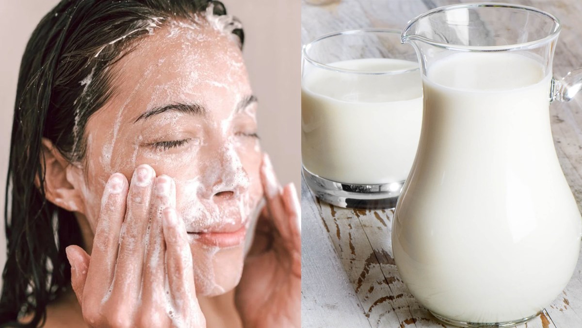Cách làm trắng da mặt bằng sữa tươi không đường và nước hoa hồng