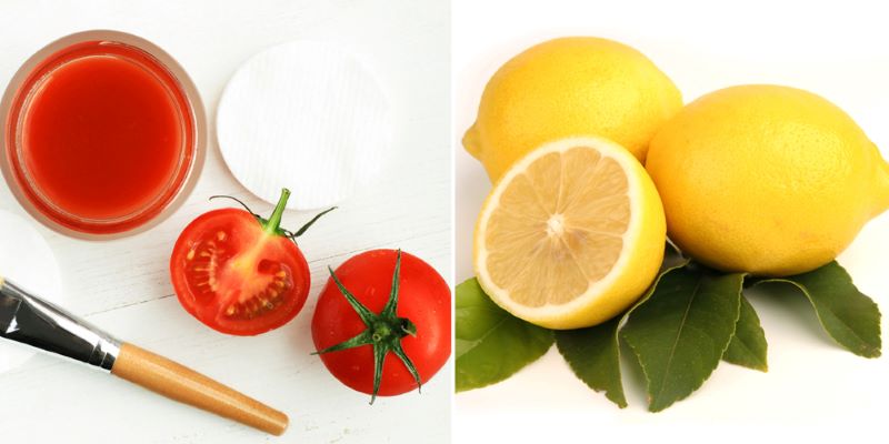 Làm trắng da bằng cà chua và nước cốt chanh