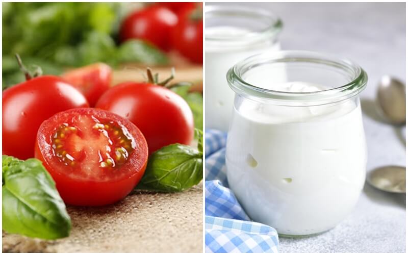 Làm trắng da bằng cà chua và sữa chua