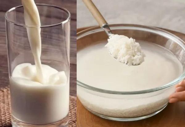 Dưỡng ẩm và làm trắng da với sữa tươi và nước vo gạo