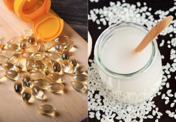 Mặt nạ với vitamin E và nước vo gạo giúp chị em cải thiện thâm, sạm, nếp nhăn và làm trắng da