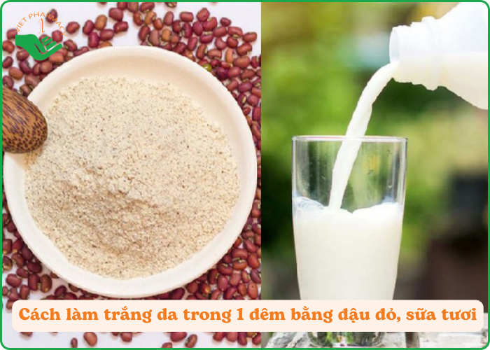 Cách làm trắng da trong 1 đêm với bột đậu đỏ và sữa tươi