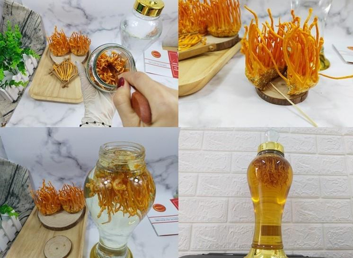 Cách ngâm rượu đông trùng hạ thảo tươi