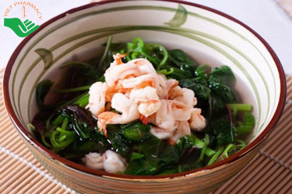 Canh rau dền nấu tôm