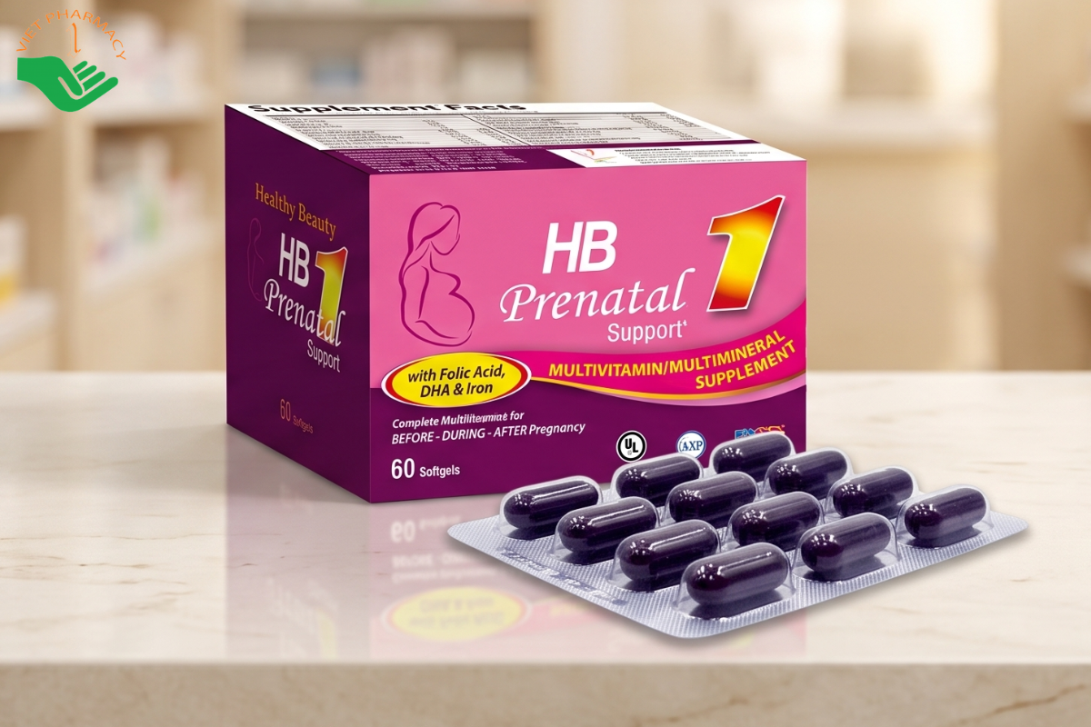 Viên uống HB1 Prenatal Support – hỗ trợ bổ sung vitamin tổng hợp dành cho bà bầu