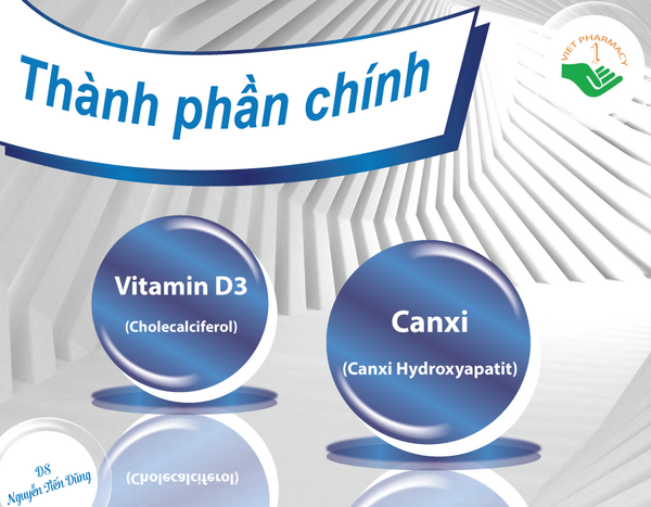 Canxi và Vitamin D3 là thành phần chính của sản phẩm