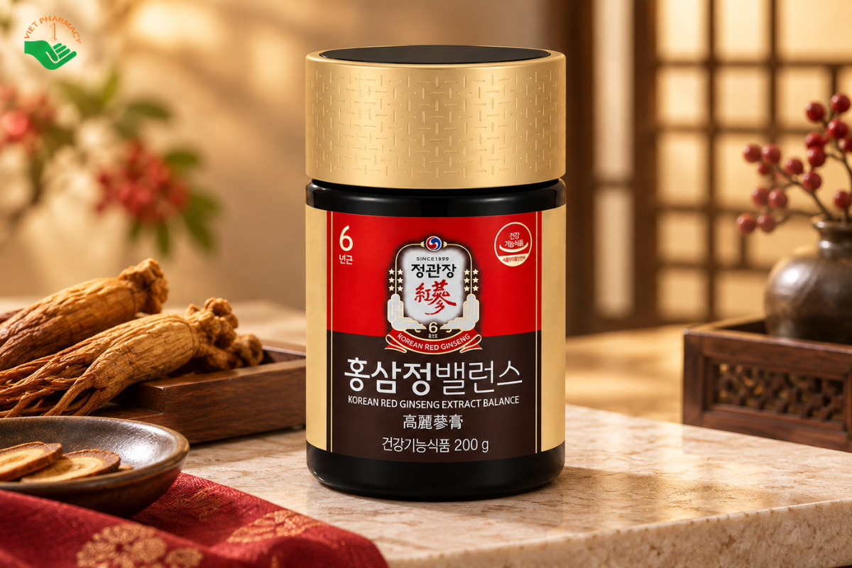 Cao hồng sâm Hàn Quốc Extract Balance KGC Jung Kwan Jang 200g dạng cô đặc, tiện sử dụng hằng ngày.