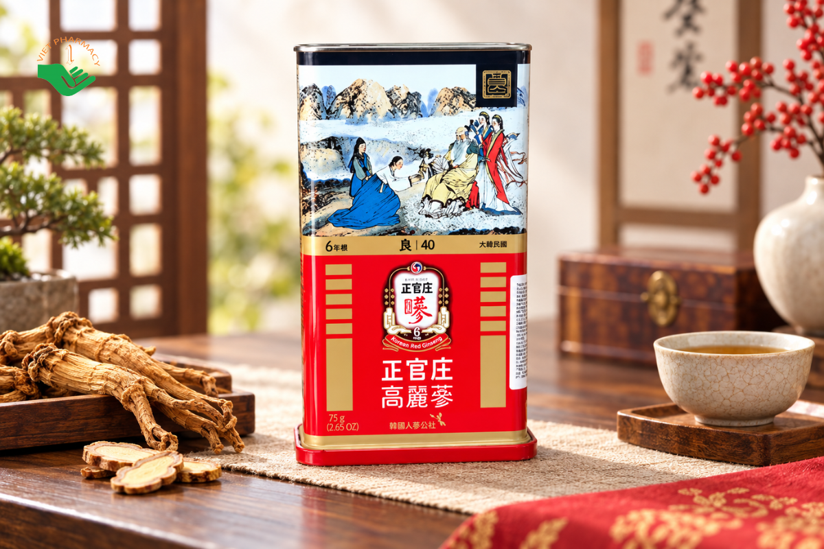 Nhân sâm Hàn Quốc củ khô đóng hộp