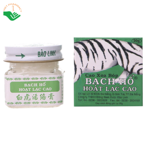 Cao xoa bóp Bạch Hổ Hoạt Lạc Cao Bảo Linh điều trị đau lưng cấp, đau thần kinh tọa (12 chai x 20g)