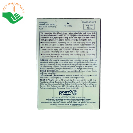 Dung dịch nhỏ mắt giảm khô mắt chuyên sâu Rohto Dry Aid 10ml