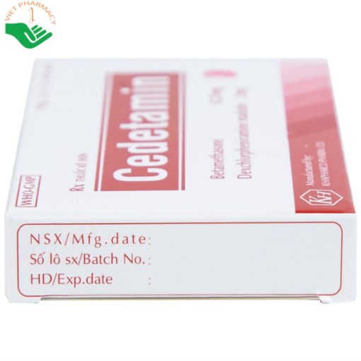 Thuốc Cedetamin hỗ trợ điều trị viêm mũi dị ứng, mày đay (2 vỉ x 15 viên)